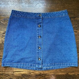 Forever 21 Denim Button Up Mini Skirt